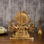 Pure Brass Superfine Panchmukhi Hanuman Blessing Statue 10" | Antique Finish | 4.8 kg Finely Detailed | Invoke Divine Blessings | 9" Width, 5" Depth